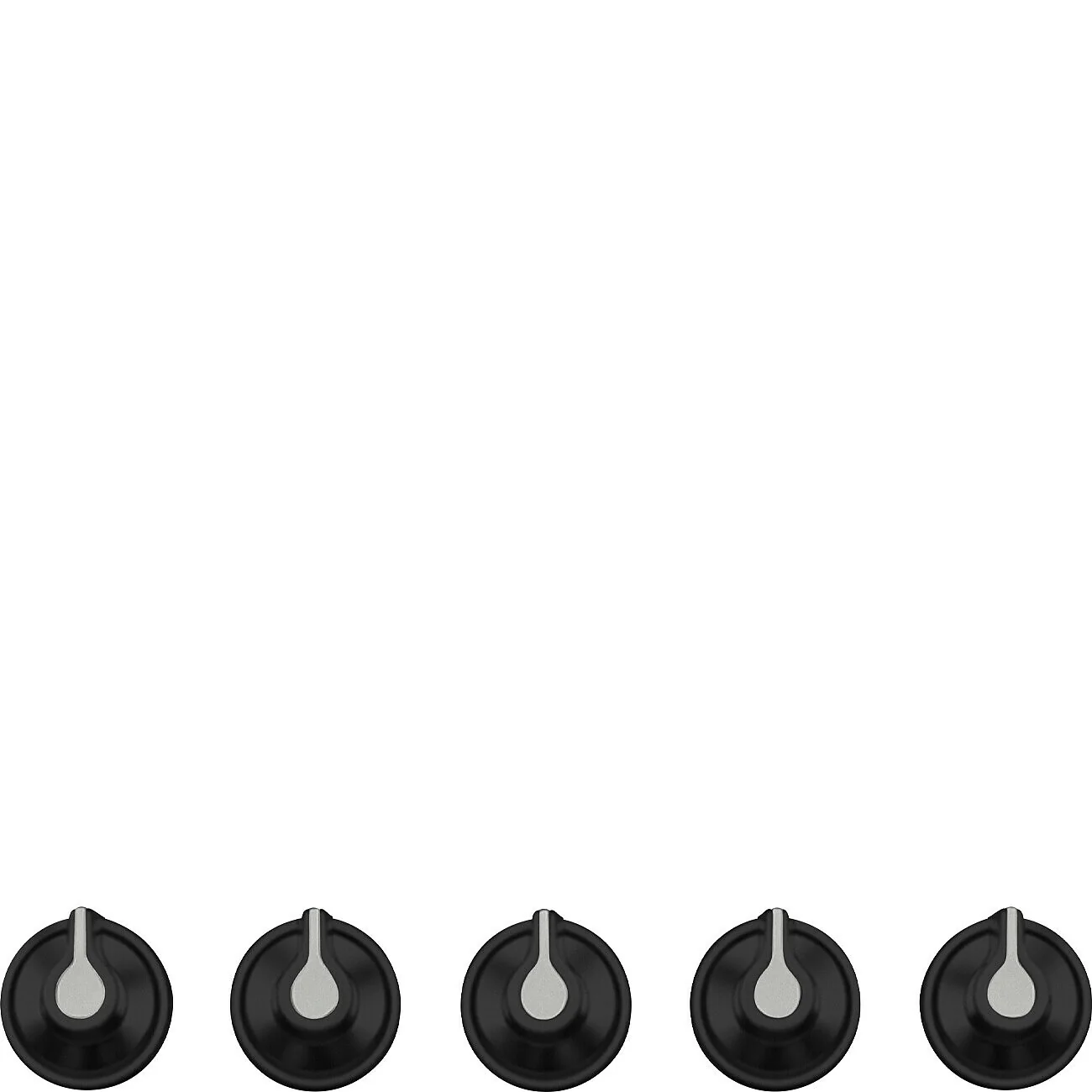 Set of 5 Pure Black Linea controls for use with Gas on Glass hobs - Image 8